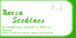 maria steklacs business card